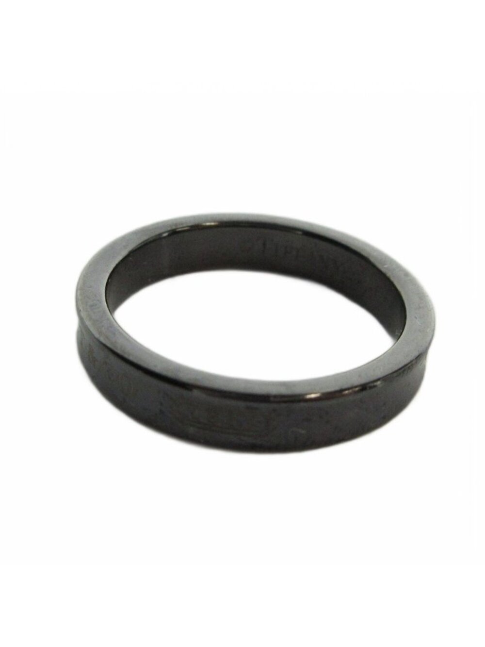 Tiffany & Co 1837 Titanium Narrow Ring Logo Black